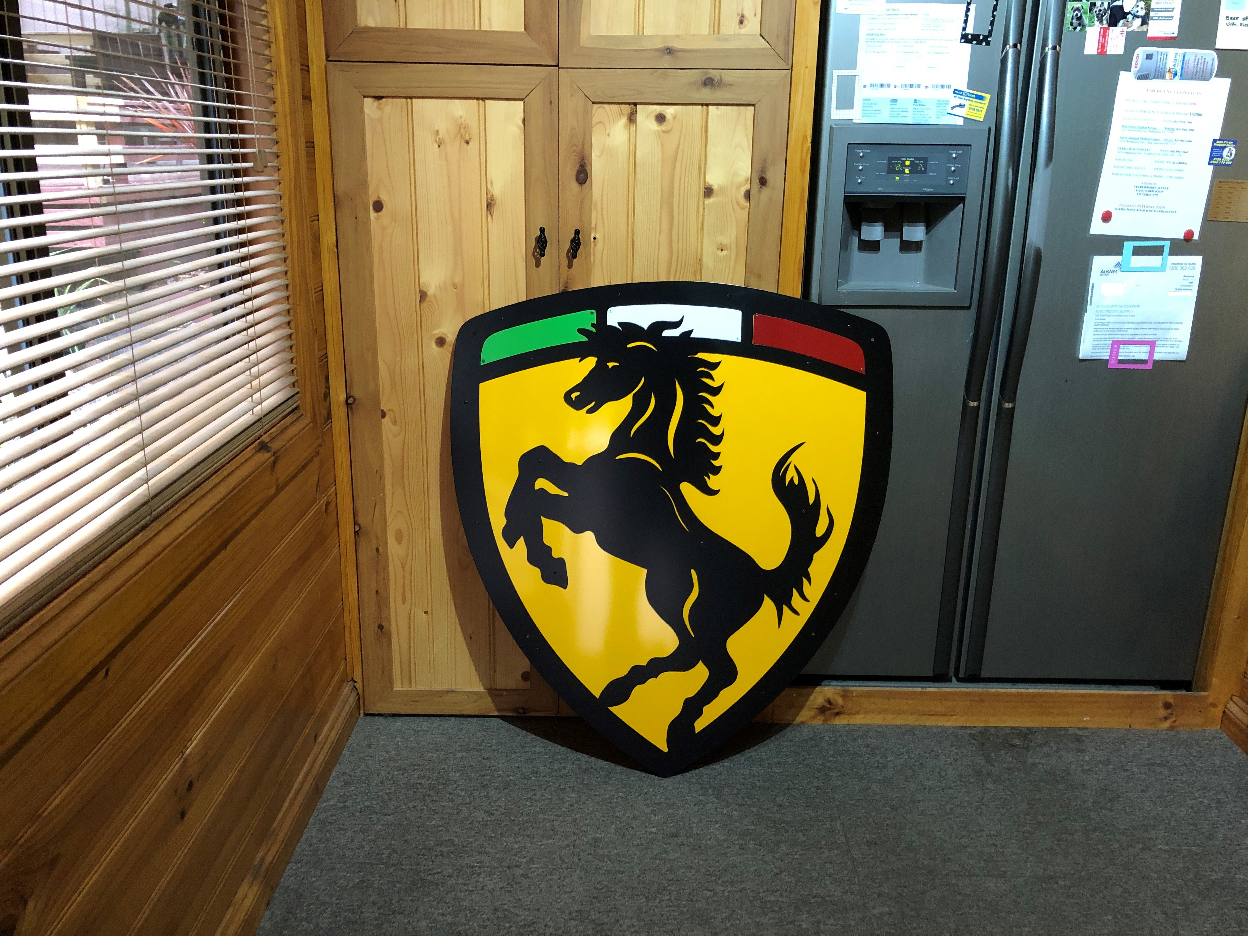 LASER CUT STEEL FERRARI CAR LOGO EMBLEM SIGN F1